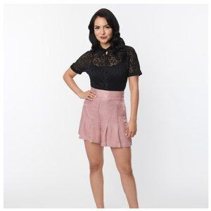 🌟VALENTINE'S DAY [NWT] Unique Vintage Dusty Rose Chambray Joyce Shorts (XL/14)